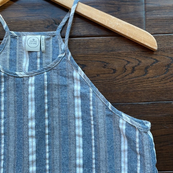 Paper Crane Anthropologie Linen vertical stripe oversized box tank top - Picture 6 of 9